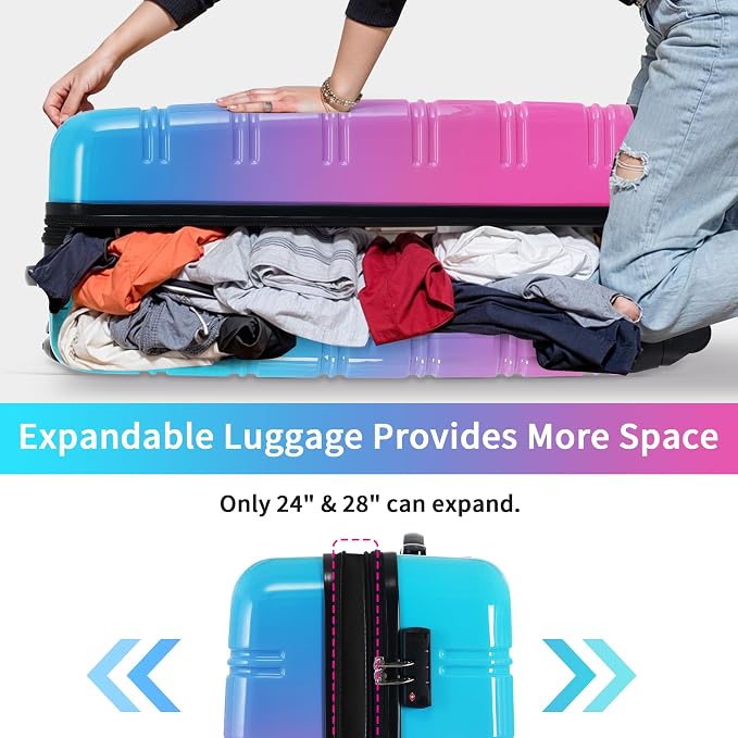 Merax Luggage Sets 3 Piece, Hardside Expandable Suitcase Set - Image 3