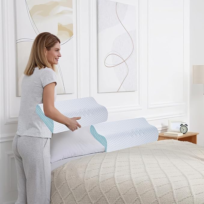 Memory Foam Pillows 2 Pack Neck Pillow - Image 8