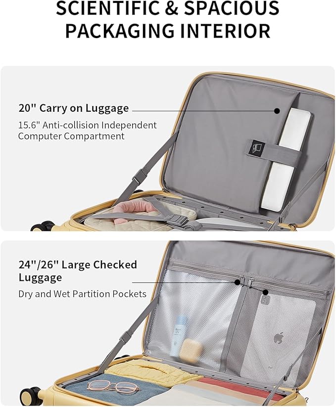 aji Expandable Top Open 24 Inch Checked Luggage - Image 5