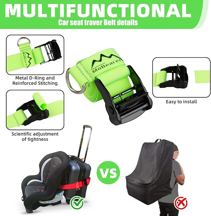 Car Seat Travel Belt to Suitcase, Car Seat Travel Strap to Convert Kid Car Seat - Image 5