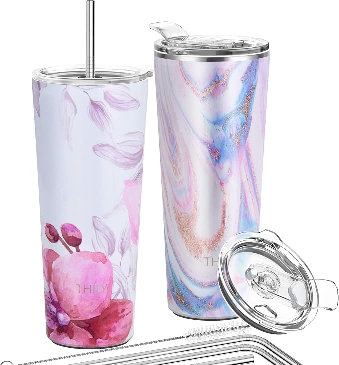 THILY Stainless Steel Vacuum Insulated Tumbler 26 oz Triple-Insulated Travel Mug by THILY