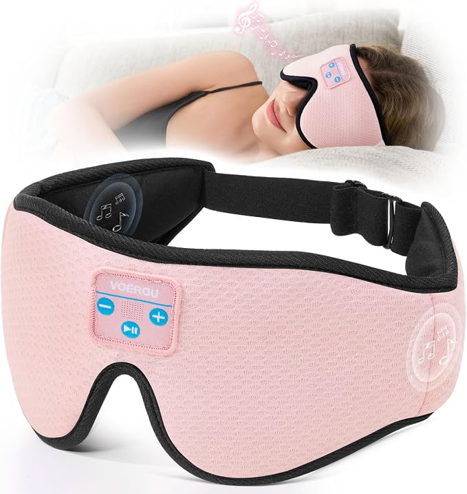 Voerou Sleep Headphones, 3D Wireless Bluetooth Eye Mask, Sleeping Headphones by Voerou