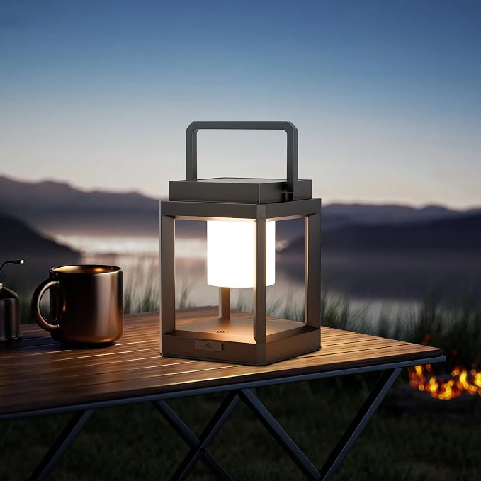 Outdoor Solar Table Lamp, 3-Level Brightness Warm LED Lantern, USB & Solar - Image 7