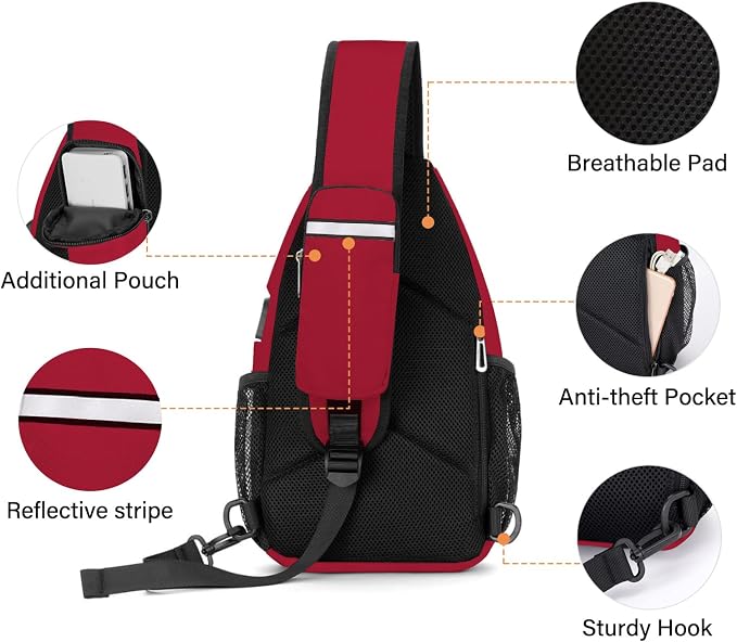 MOSISO Sling Backpack Bag, Crossbody Shoulder Bag Travel Hiking Daypack Chest - Image 4