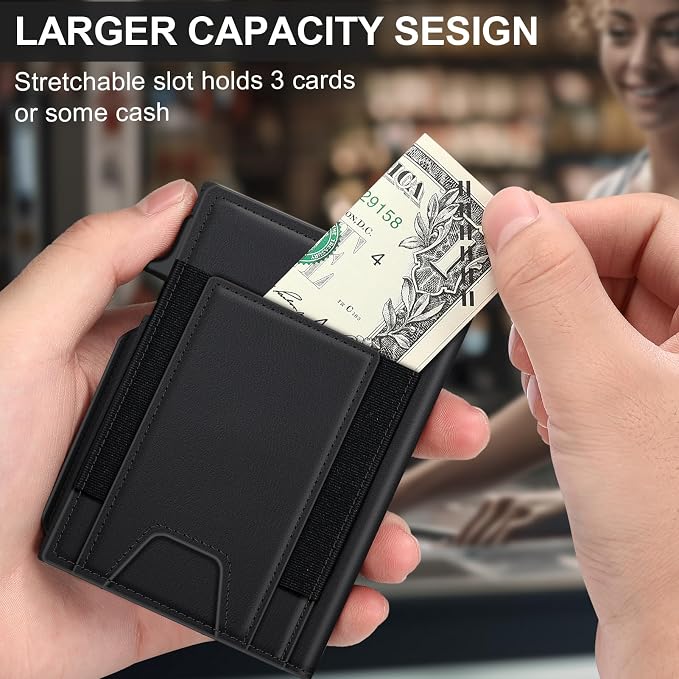 Wallet for Men Wallet with Slim Pop Up Card Holder 9-13 Cards, Bifold - Image 4