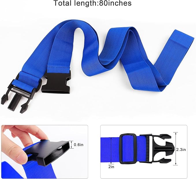 2Pcs Luggage Straps for Suitcase Travel Accessories TSA Approved, 80In Long - Image 3