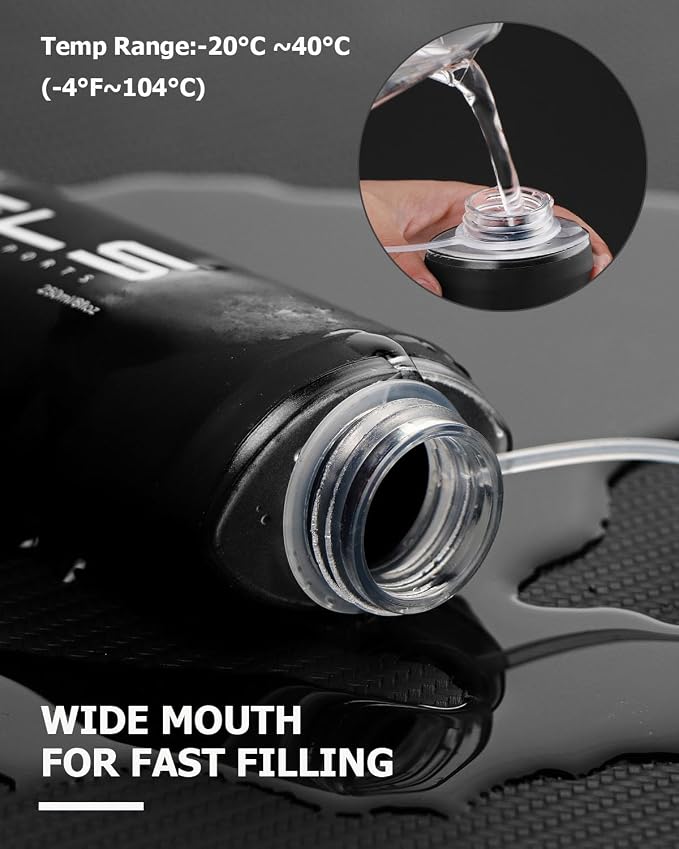 Folding Soft Flask Portable Collapsible Running Lightweight Water Bottle - Image 4