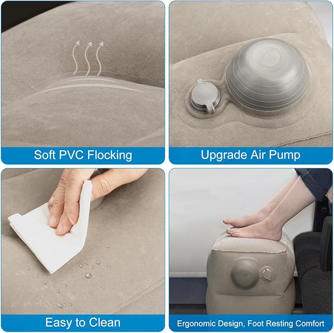 1 Pack Inflatable Travel Foot Pillow, Inflatable Leg Pillow Outdoor Stool - Image 4