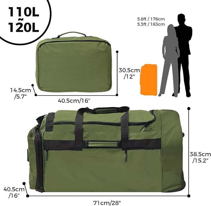 110L/120L Rolling Duffel Bag - Image 5