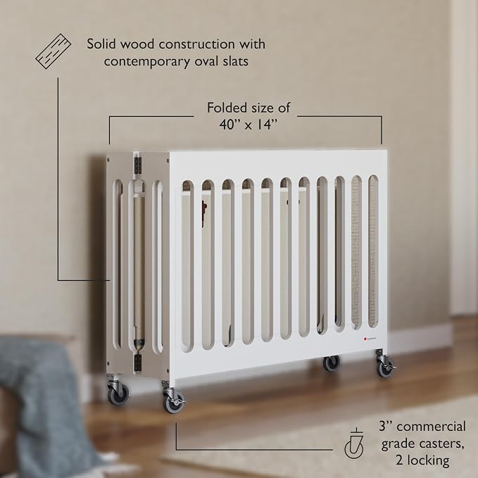 Foundations Boutique Folding Mini Baby Crib - Image 3