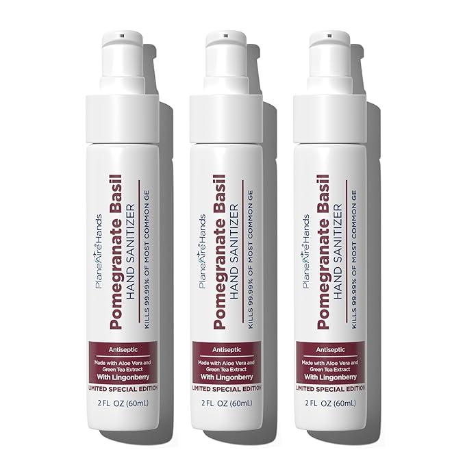Pomegranate Basil Lotion Hand Sanitizer | Travel Size | Moisturizing Hand by PlaneAire