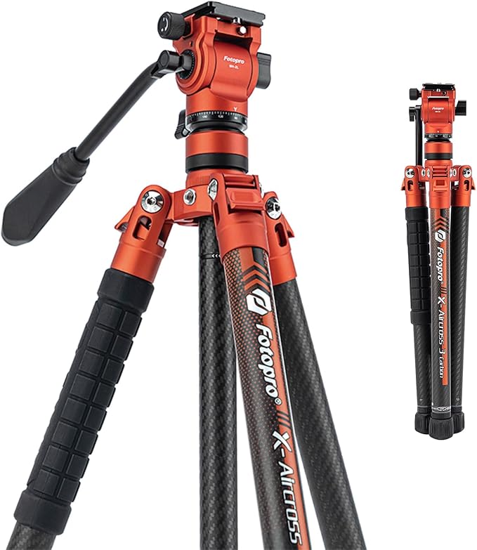 Fotopro 62 Inch Carbon Fiber Tripod 2.3lbs Ultralight Portable Travel Video by Fotopro