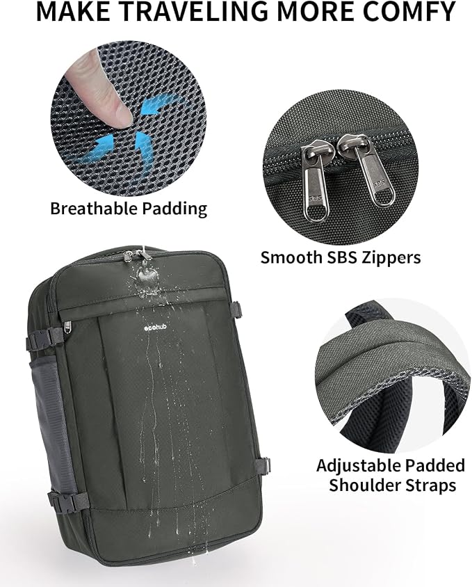 ECOHUB Travel Backpack for Men Women, Carry on Backpack - Image 7