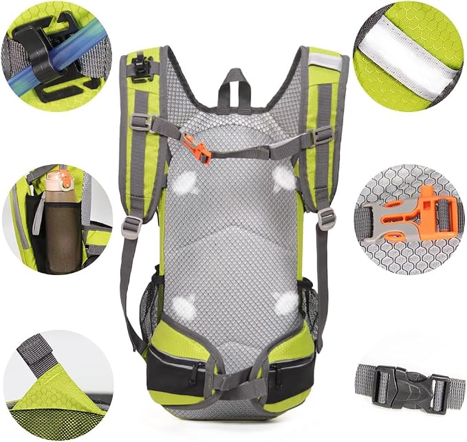 Hiking Daypack Waterproof Biking Backpack 15L Lightweight Durable Backpack - Image 6
