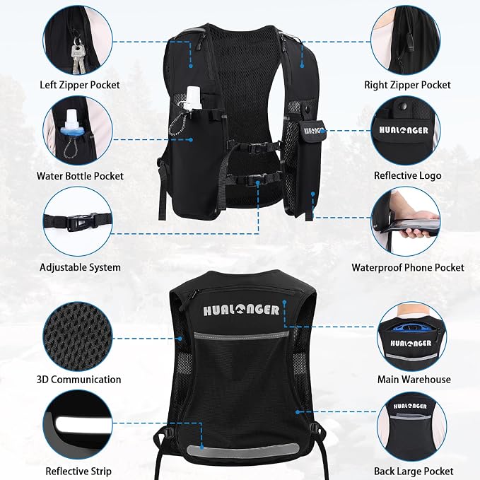 Running Hydration Vest for Women Men, Lightweight Breathable Hydration Pack - Image 4