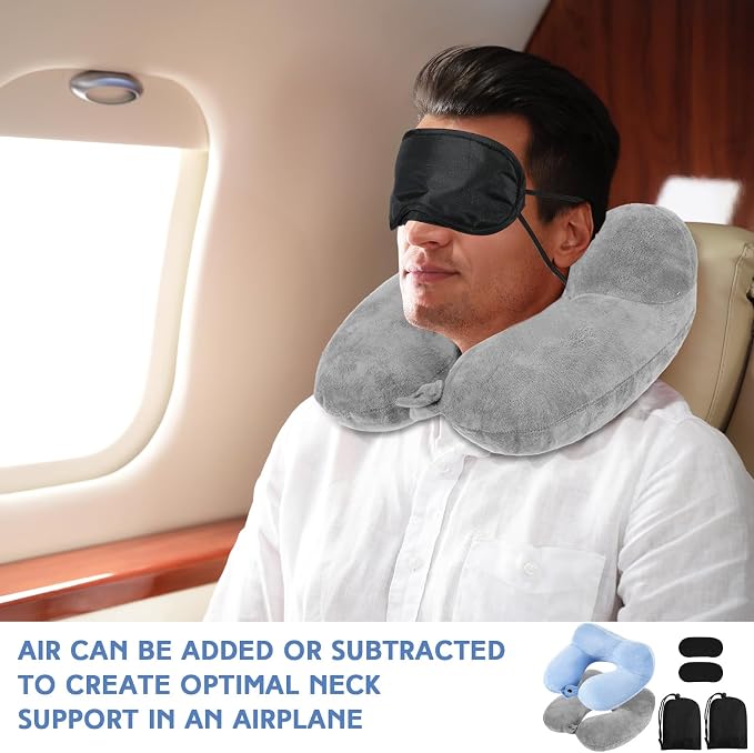 Sintuff 2 Pack Inflatable Travel Pillow - Image 6