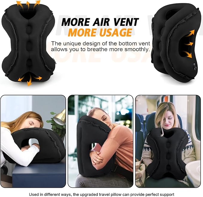 Inflatable Travel Pillow, Support Head, Used - Image 3