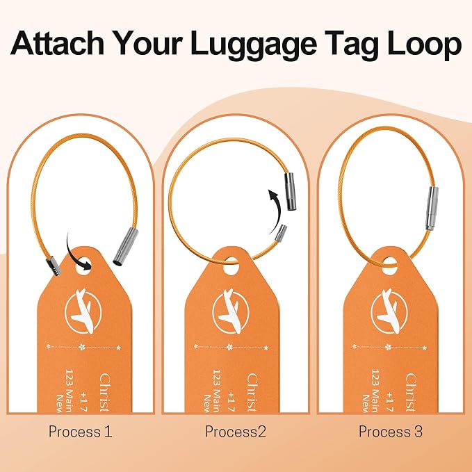 4 PCS Personalized Metal Luggage Tag – Personalized Engraved Suitcase Tag - Image 3