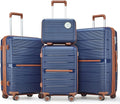 4-Piece Luggage Set with Double Spinner Wheels, Expandable Hardside Suitcases by Unknown