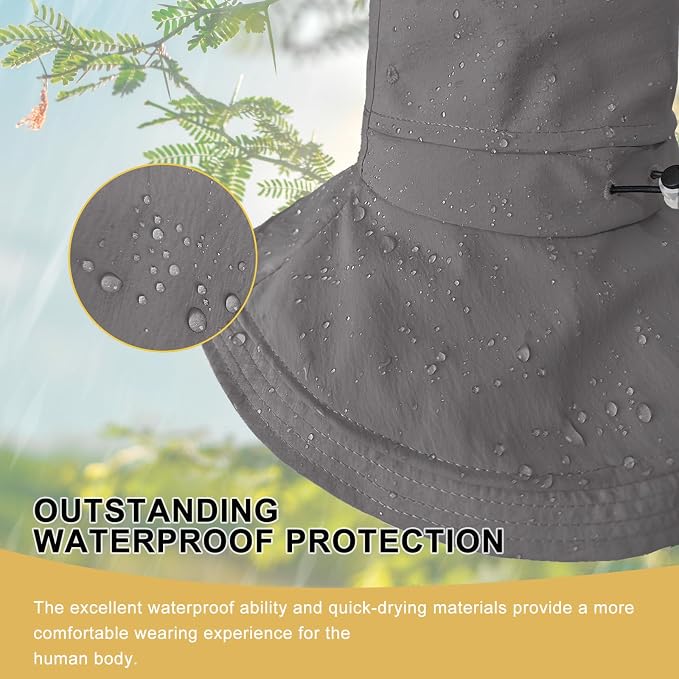 Sun Hats for Women Wide Brim Ponytail UV Protection Beach Hat Packable - Image 5
