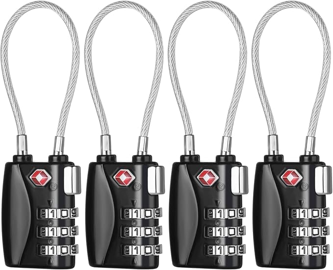 ZHEGE TSA Luggage Locks 4 Pack Travel Padlocks by ZHEGE