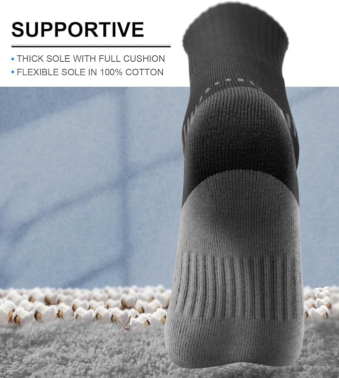 BULLIANT Compression Socks for Men 6Pairs, Athletic Crew Socks Cushioned For - Image 3