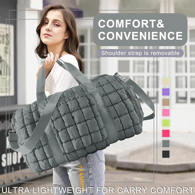 Quilted Travel Duffle Bag Gym Bag - Image 7
