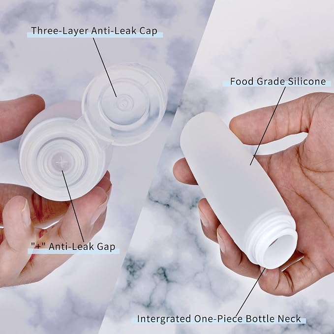 Silicone Travel Bottles for Toiletries TSA Approved Travel Size Containers Set - Image 3