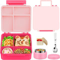 Kids Bento Lunch Box with 8oz Soup Thermo, Kids Leakproof Lunch Food Containers by Aimsnk