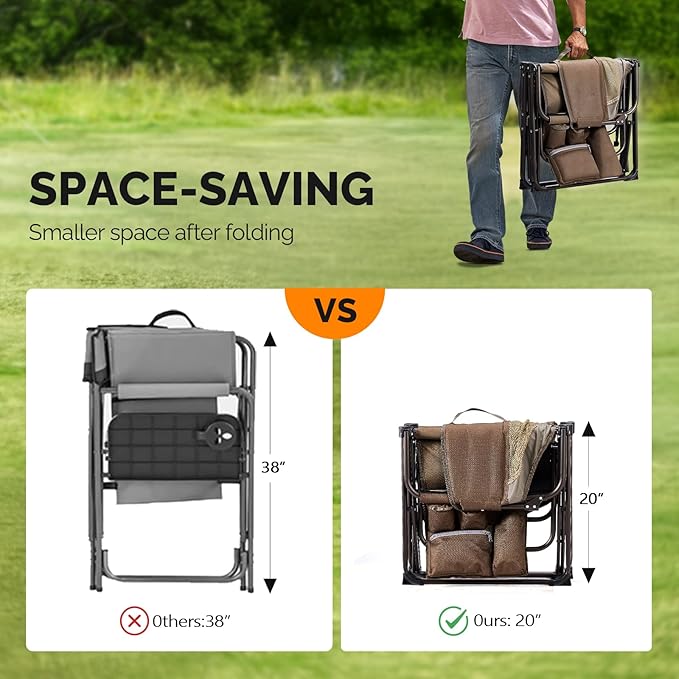 VINGLI Camping Chairs, Directors Chair, Camping Chair - Image 3