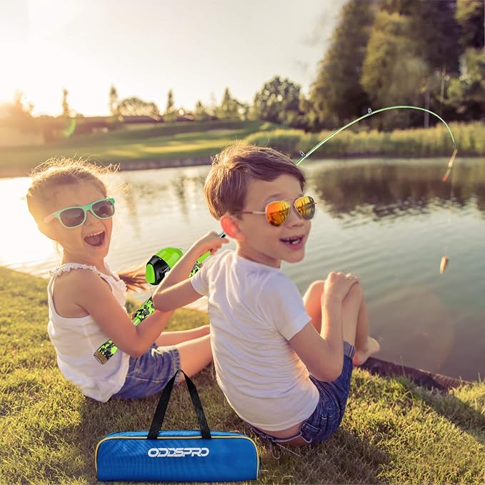 ODDSPRO Kids Fishing Pole Pink, Portable Telescopic Fishing Rod and Reel Combo - Image 6