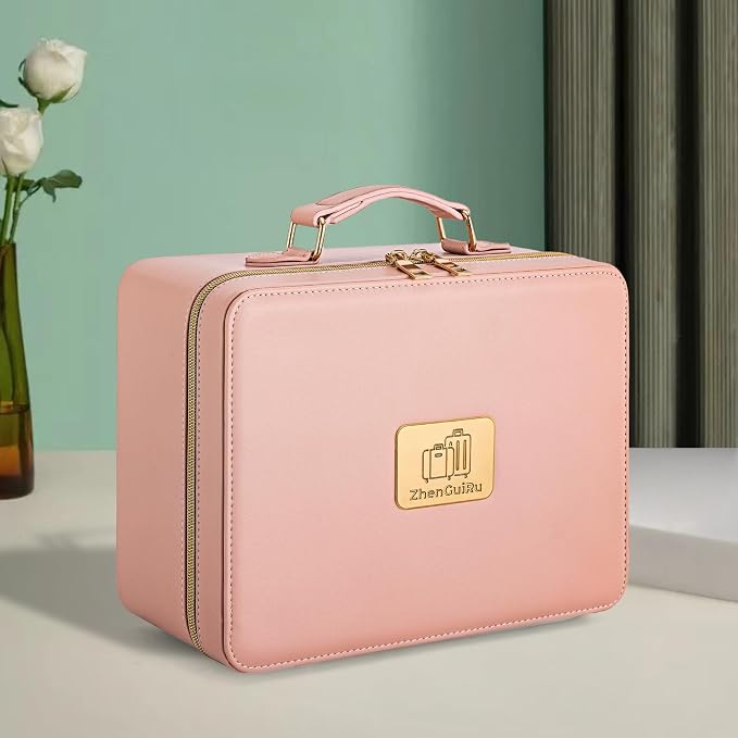 Makeup Bag with LED Mirror & Magnifier, Large Cosmetic Organizer Travel Makeup - Image 7