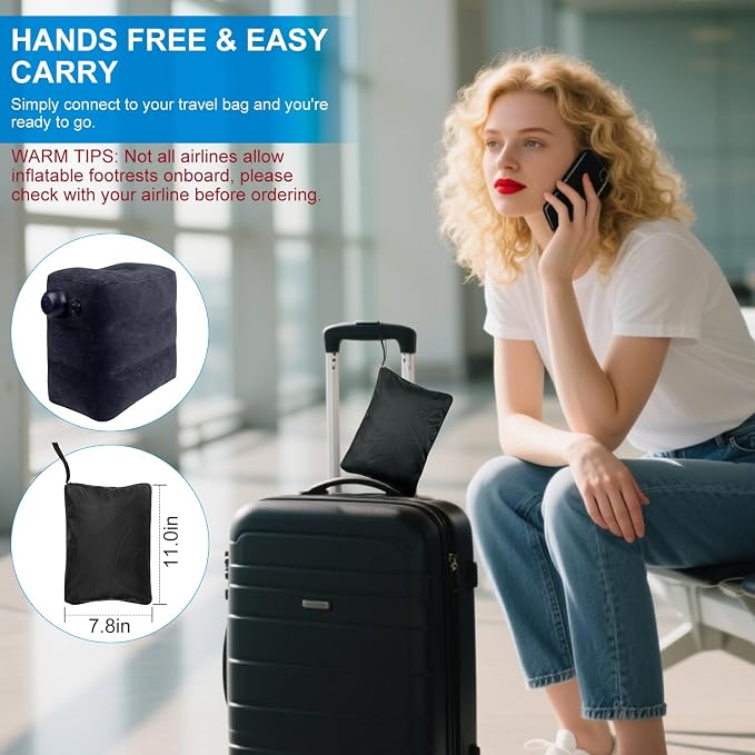 1 Pack Inflatable Travel Foot Pillow, Inflatable Leg Pillow Outdoor Stool - Image 7