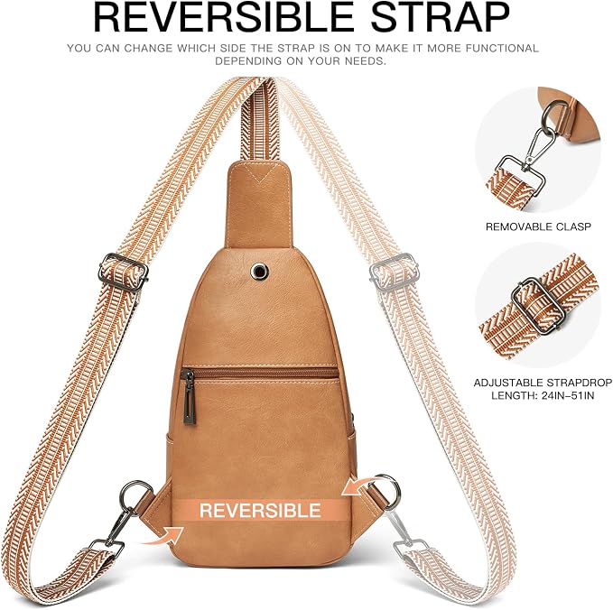 7L Sling Bag for Women Men Leather Small Sling Backpack Daypack Anti Theft - Image 7