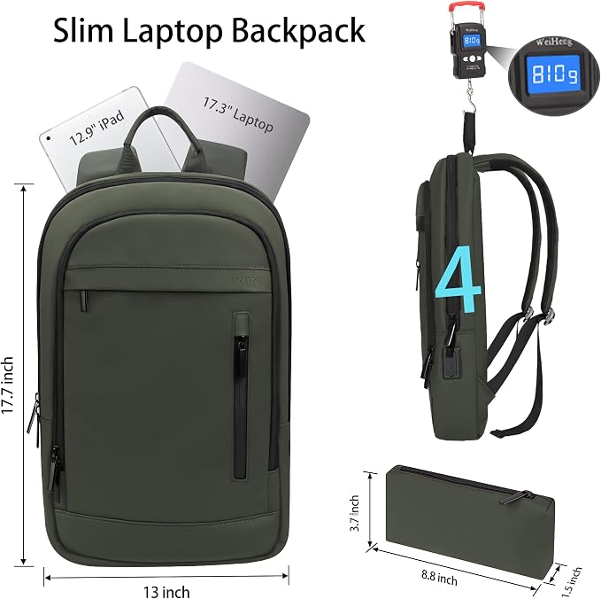 Business Backpack for Men Lightweight Commute Laptop Backpack Anti-Theft Water - Image 2
