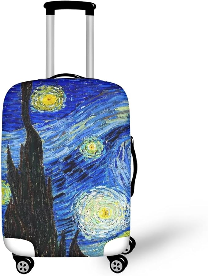 Starry Night Print Travel Luggage Cover Elastic Baggage Protector by Dremagia