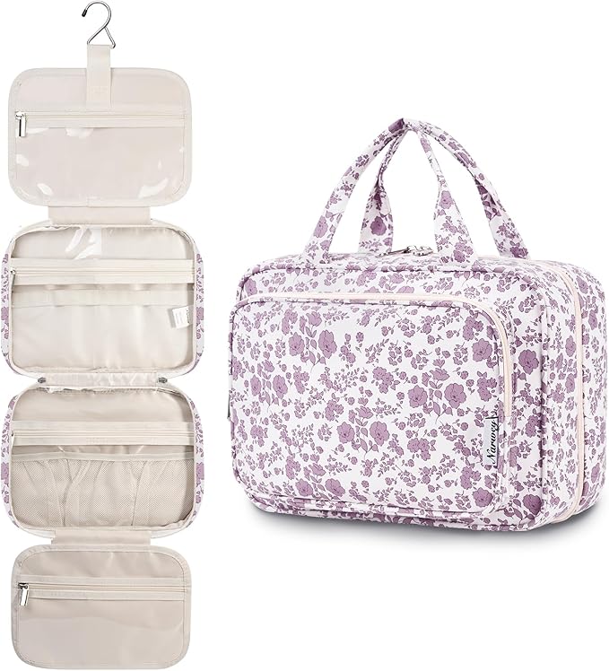 Travel Toiletry Bag for Women Large Hanging Makeup Bag Organizer Toiletries Bag - Image 6