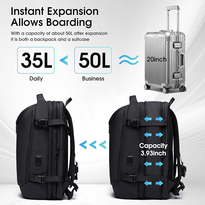 Vacuum Backpack for Men, 50L Expandable Compression Backpack - Image 6