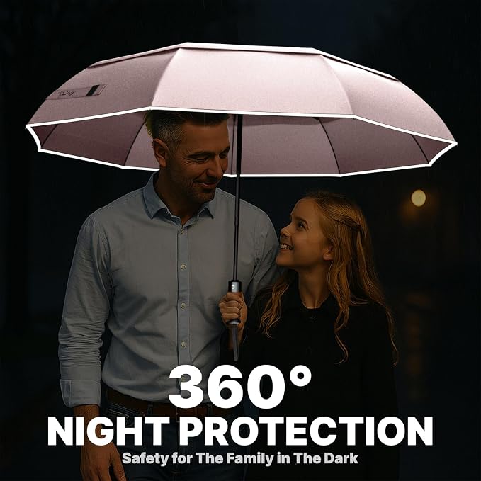 Royal Walk Windproof Folding Travel Umbrella Compact and Strong Luxurious Real - Image 5
