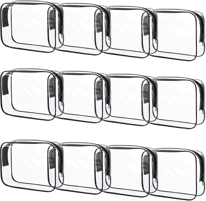 12 Pcs Clear Makeup Bag PVC Waterproof Zippered Clear Cosmetic Toiletry Makeup by Eilyliafe