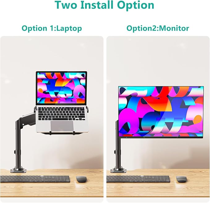 WALI Laptop Tray Desk Mount, Laptop Arm Mount Fits 10-15.6 Inch Notebook - Image 7