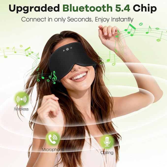 3D Sleep Headphones with Bluetooth 5.4 Sleep Mask, Bamboo Cotton Music Wireless - Image 6