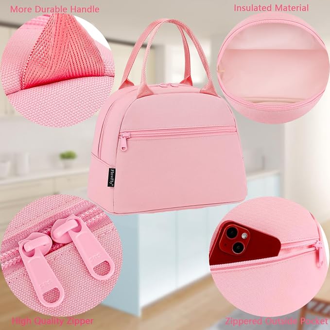 FlowFly Lunch Bag for Women Insulated Lunch Box Corduroy Lunch Tote Cooler for - Image 5