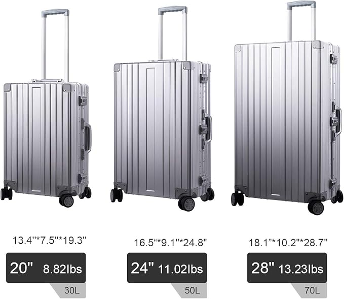 TRAVELKING All Aluminum Luggage Zipperless Hard Shell Luggage Case - Image 6