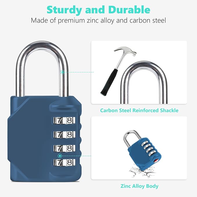 CL11BG Combination Lock, 4 Digit Outdoor Combination Padlock Set Your own - Image 3