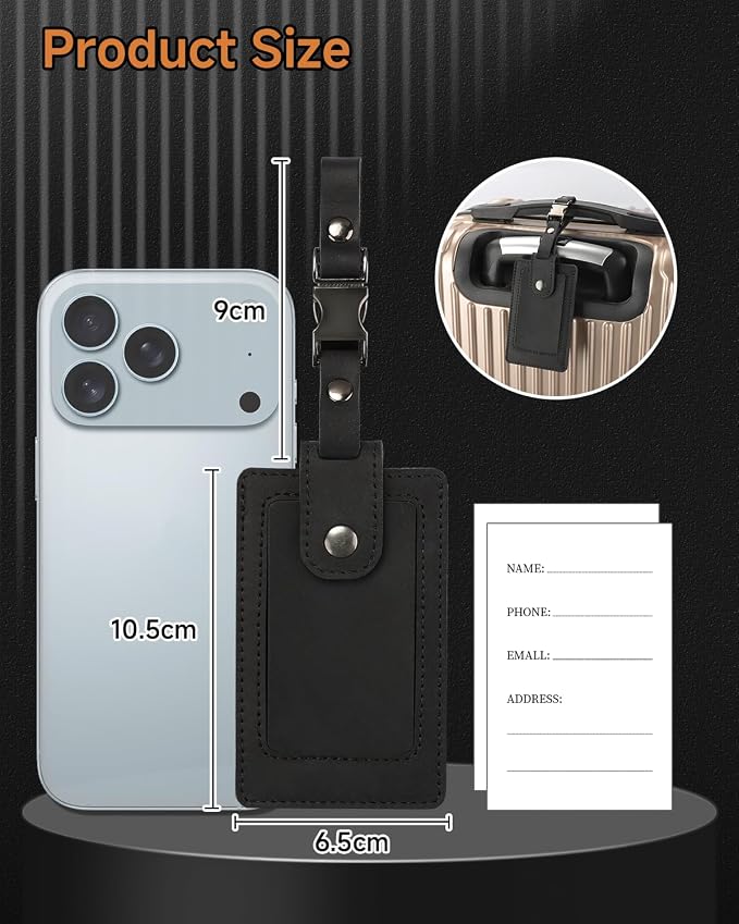 Premium Genuine Leather Luggage Tags - Image 8
