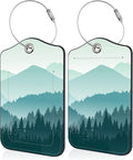 2 Pack Luggage Tag for Suitcase Green Mountain Landscape Leather Travel Cruise by Unknown