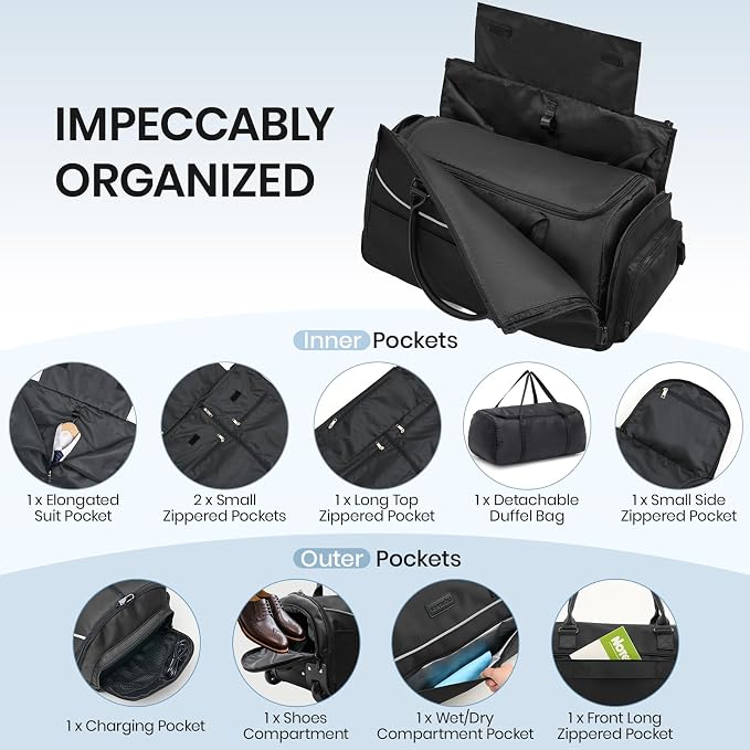 Fanwoli 3-in-1 Rolling Garment Bag - Image 4