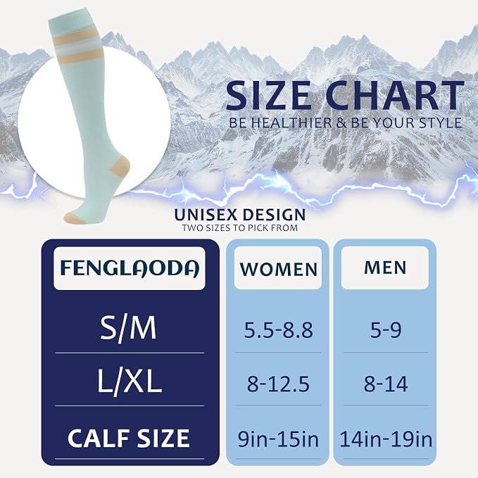 fenglaoda 8 Pairs Compression Socks - Image 2
