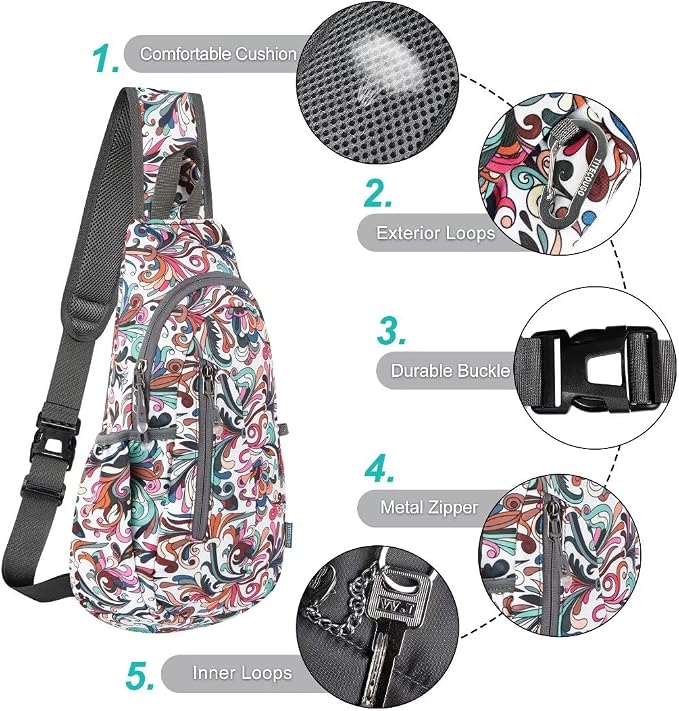 TITECOUGO Small Sling Bag, Lightweight Crossbody Backpack - Image 5